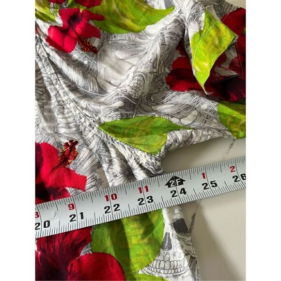 Junction West Men’s Button Down Shirt Sz L Skulls Hawaiian Short Sleeve - Picture 8 of 9